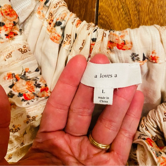 A Loves A Tie Scoop Neck Short Puff Sleeve Floral Print Belted Midi Dress - Picture 7 of 9